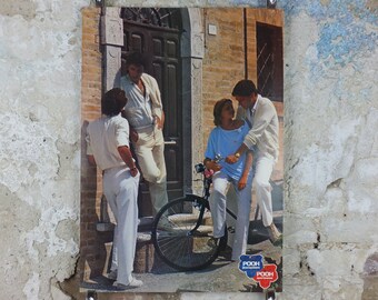 1983 Pooh Jeans Poster, Pooh Jeans System, Pooh Sportswear, Italy style chic fashion, advertising retro wall art decor
