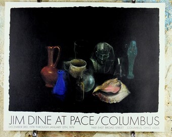 1978 Jim Dine Poster, Still Life Egyptian Objects, Pace Columbus, amazing condition, Pop Art Neo Dada, gallery exhibition, wall art decor
