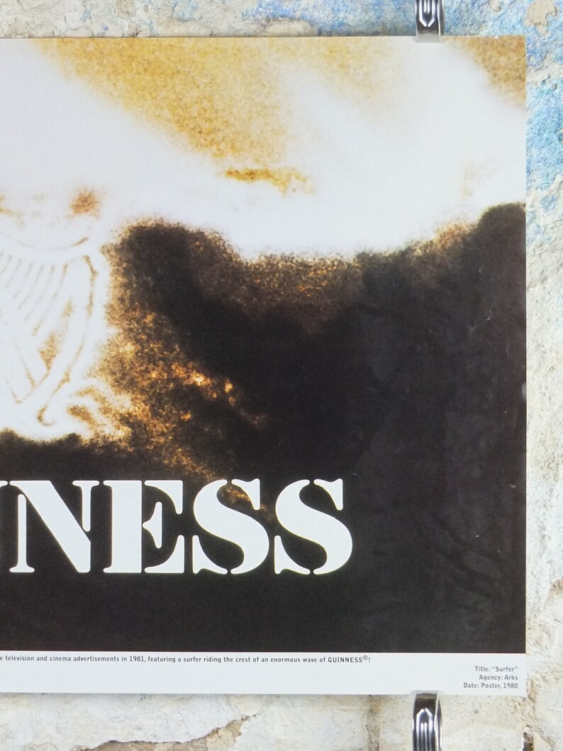 2001 Vintage Guinness-affisch, Surfer, Guinness Wave, reklam för irländsk stoutöl, väggkonst retrodekor bild 3