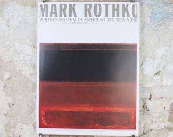 1998 Mark Rothko Poster, Four Darks in Red 1958, Whitney Museum of American Art NY, abstract expressionism, wall art decor