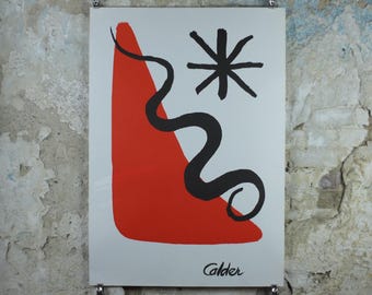 1996 Alexander Calder Poster, Untitled 1965, Sans Titre Mnam 1965, Innovative Mobiles artist, gallery exhibition, wall art decor