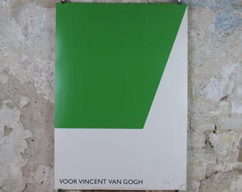 1989 Ellsworth Kelly Poster, Homage to Vincent Van Gogh 1989, signed, abstract minimalism, wall art decor