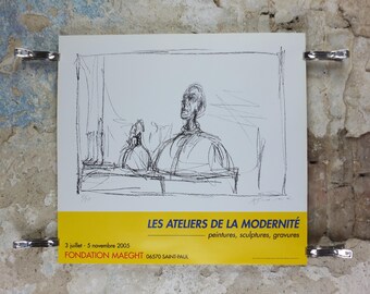 2005 Alberto Giacometti Poster, Buste 1954, Surrealism, Cubism and Expressionism, Fondation Maeght gallery exhibition, wall art decor