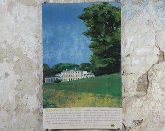 1975 Kenwood House Poster, London Underground, Hampstead Heath London, by Robert Flavell Micklewright, The Tube, travel wall art decor