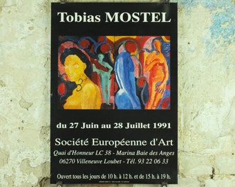 1991 Tobias Mostel Exhibition Poster, painter, artist gallery exhibition wall art 1990s