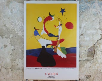 2004 Joan Miro Poster, Calder, Composition Small Universe 1933, Basel, Surrealism, Fauvism, expressionism, gallery exhibition wall art decor