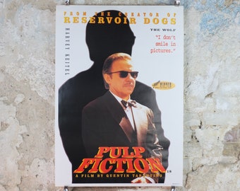 1994 Pulp Fiction Movie Poster, Harvey Keital as the Wolf, wall art cinema film memorabilia decor