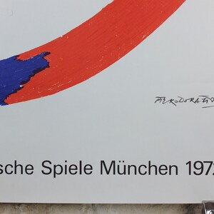1972 Munich Olympics Poster, Piero Dorazio, Coloured Ribbons, sport, Olympische Spiele Munchen, wall art decor image 6