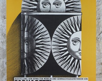 1962 Fornasetti Poster, Sun on Ceramic by Piero Fornasetti