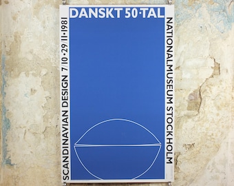 1981 Danish 1950s Design Poster, Henning Koppel, Scandanavian Modernist, Nationalmuseum Stockholm, wall art decor