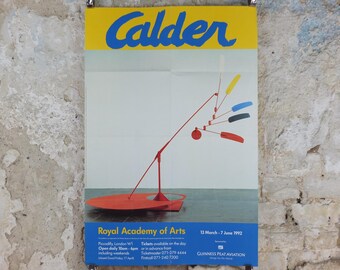 1992 Royal Academy of Arts Poster, Alexander Calder, "Indian Feathers" 1969 Innovative Mobiles artist gallery exhibition, wall art decor