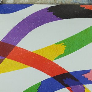 1972 Munich Olympics Poster, Piero Dorazio, Coloured Ribbons, sport, Olympische Spiele Munchen, wall art decor image 3