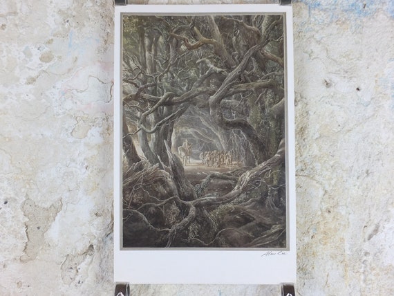 Signed 1997 Mirkwood Poster, by Alan Lee, at the Forest Gate From