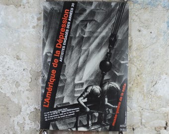 1996 Great Depression USA Poster, American New Deal, Construction, President Franklin Roosevelt, gallery exhibition, wall art decor