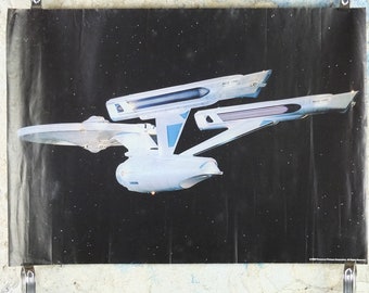 Original Vintage Star Trek Movie Poster, Starship USS Enterprise, NCC-1701, United Federation of Planets, wall art cinema film memorabilia