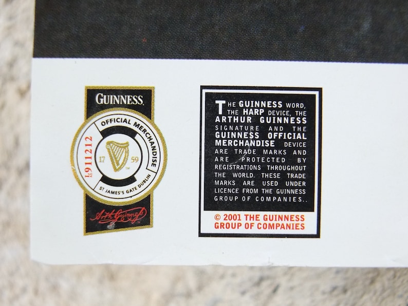 2001 Vintage Guinness-affisch, Surfer, Guinness Wave, reklam för irländsk stoutöl, väggkonst retrodekor bild 5