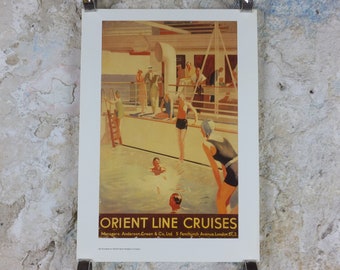 1980s P&O Travel Poster, Moments from the Peninsular and Oriental Steam Navigation Company Poster Collection, travel tourism, wall art decor