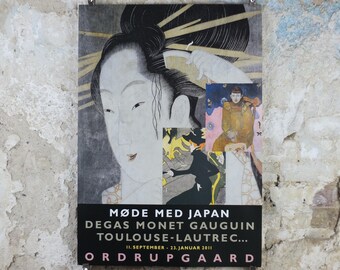 2010 Meeting Japan Poster, Degas, Monet, Gaugin, Toulouse Lautrec, Ordrupgaard, Expressionism, Symbolism, gallery exhibition, wall art decor