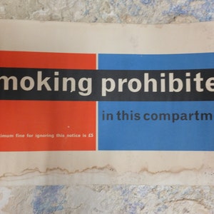 Vintage Vintage British No Smoking in questo compartment bus Poster viaggio trasporto pubblicità fine stampa parete arte retrò anni '70