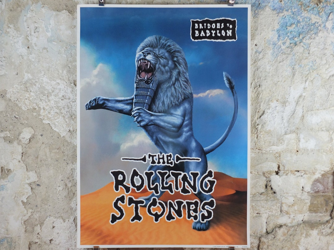 1997 Rolling Stones Poster, Bridges to Babylon Tour, Persian Lion  