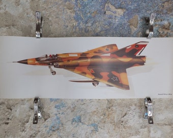 Original Vintage Poster Dassault Mirage IIICZ III CZ military air force airplane aeroplane wall art 1980s