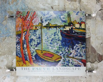 1990 Maurice de Vlaminck Poster, "The Seine at Chatou" 1906 colourful Fauvism artist gallery exhibition, wall art decor