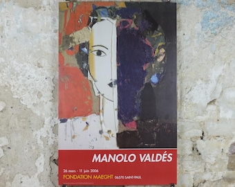 2006 Manolo Valdes Poster, Portrait with half a blue face, Retrato con medio rostro azul 1999, Post-Pop Art Figurative, wall art decor