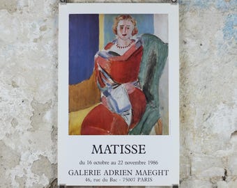 1986 Henri Matisse Poster, Woman wrapped in shawl, Fauvism, Modernism, Post-Impressionism expressionism, exhibition wall art decor