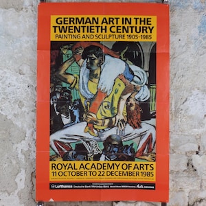 1985 Max Beckmann Poster, Dance of the Cut throats 1938, Royal Academy of Arts, Expressionism New Objectivity, gallery exhibition, wall art