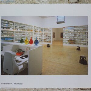 2002 Damien Hirst Pharmacy Poster, Arte moderno de la Tate Gallery, restaurante Notting Hill, galería exposición decoración de arte mural