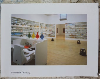 2002 Damien Hirst Pharmacy Poster, Modern Art from the Tate Gallery, Notting Hill restaurant, gallery exhibition wall art decor