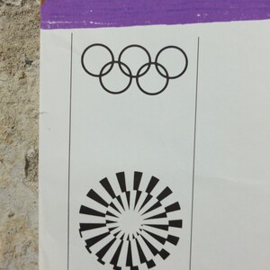1972 Munich Olympics Poster, Piero Dorazio, Coloured Ribbons, sport, Olympische Spiele Munchen, wall art decor image 7
