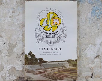 1982 Ecole le Notre Poster, ELN Villepreux Sonchamp, Horticulture, Garden botanical flora plants blooms, wall art decor