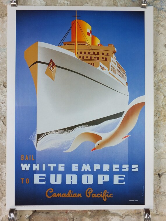 1997 Atlantic Cruise Travel Poster, White Empress by Couillard