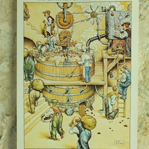 Original Vintage Gentle Art of Making Guinness Poster Mixing the Guinness Mash advertising ale Irish stout beer print wall art retro 1980s