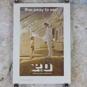 1980s P&O Travel Poster, Moments from the Peninsular and Oriental Steam Navigation Company Poster Collection, travel tourism, wall art decor