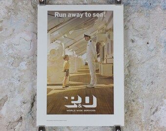 1980s P&O Travel Poster, Moments from the Peninsular and Oriental Steam Navigation Company Poster Collection, travel tourism, wall art decor