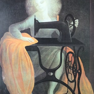 1978 Affiche Leonor Fini, Machine à coudre, Galerie surréaliste La Machine à Coudre exposition, décor dart mural image 9