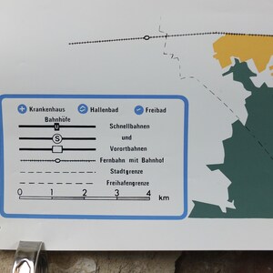1968 Hamburg Rail Map Double Sheet Poster, Hamburger Bahnplan, Elbe ...