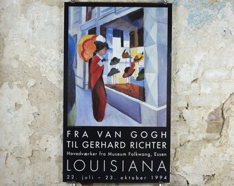 1994 August Macke Poster, In Front of the Hat Shop, Hatteforretning 1914, Der Blaue Reiter, Expressionism gallery exhibition, wall art decor