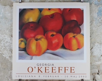 2002 Georgia O'Keeffe Poster, Apple Family 1920, American modernism, Precisionism, gallery exhibition wall art decor