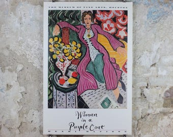 1993 Henri Matisse Poster, Woman in a Purple Coat 1937, Fauvism, Modernism, Post-Impressionism expressionism, exhibition wall art decor