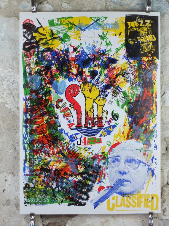 1986 Copenhagen Jazz Festival Poster, Lots of Messy Busy Energy