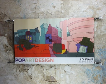 2013 Valerio Adami Poster, Plein Air N.Y., 1968, triptych, Louisiana Museum of Modern Art, pop art, retro wall art decor