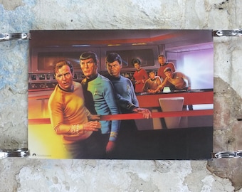 1992 Star Trek Crew Poster, USS Enterprise, by Drew Struzan, William Shatner, Paramount Pictures, wall art cinema film memorabilia