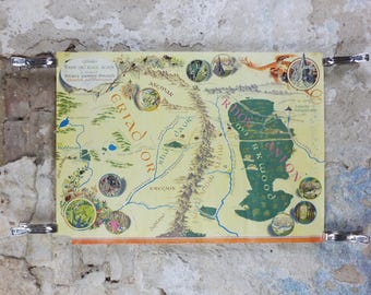 1973 Vintage Map of Middle Earth Poster, J.R.R. Tolkien, by Pauline Baynes, 3rd Impression, Lord of the Rings, The Hobbit, fantasy wall art