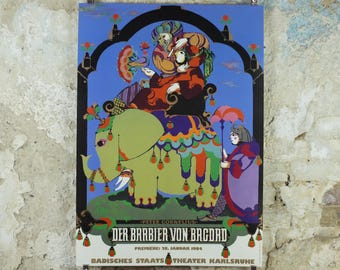 1984 Bjørn Wiinblad Poster, The Barber of Baghdad, Der Barbier von Bagdad, Peter Cornelius Badisches Staatstheater Karlsruhe, wall art decor