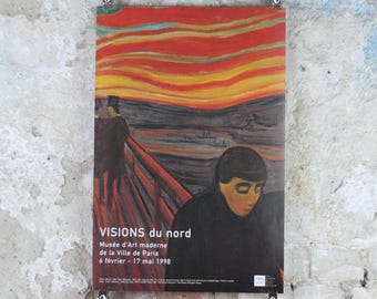 1998 Edvard Munch Poster, Despair 1893 1894, Visions of the North, Museum of Modern Art Paris, Expressionism  exhibition wall art decor