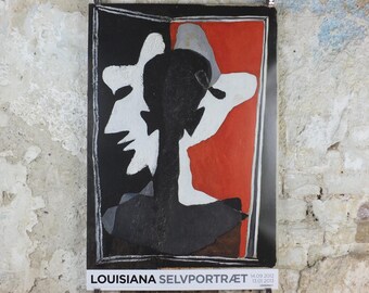 2012 Salvador Dali Poster, Self Portrait Splitting into Three 1926, Louisiana Musieum of Modern Art, pop art, retro wall art decor