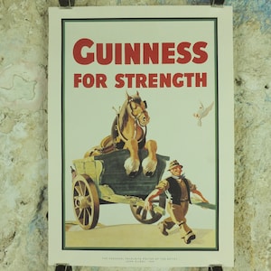 Guinness For Strength Poster, by John Gilroy 1949, Gilroy's favourite poster, Advertising campaign Wall art retro 1990s image 1